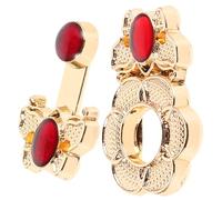 POPETPOP 10pcs Vintage Hanfu Metal Buckle Clasps with Gemstone Inlay Butterfly Closures for Cheongsam and Cardigan Clips Shiny Retro Clothing Accessories for Women