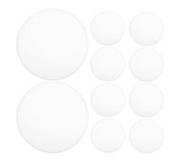 POPETPOP 10pcs White Foldable Flying Disc Fan 9.8 Inch round Handheld Fan Portable Plastic and Cloth Material for Party and On-the-go Use DIY Sublimation