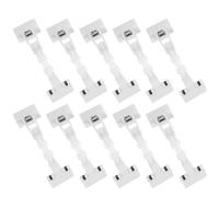 POPETPOP 10pcs White Mechanical Clips Double-Head Price Tag Holders Plastic Label Display Stands for Supermarket Shelf Advertising and Merchandise Sign Display