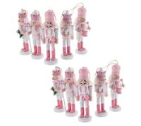 POPETPOP 10pcs Wooden Nutcracker Ornaments Christmas Decorations Sturdy Hanging Nutcracker Soldiers Xmas Tree Decor Festive Holiday Home Charm