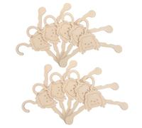 POPETPOP 10pcs Wooden Pet Clothes Hangers for Dog and Cat Apparel, Cartoon Animal Design with Playful Style, Easy Access and Hanging Organizer for Small Pet Wardrobes