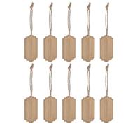 POPETPOP 10pcs Wooden Plant Labels Bamboo Hanging Tags Rectangle Beige Reusable Weather-Resistant for Plants and Vegetables, Gifting, Personalising Garden Vegetable Markers