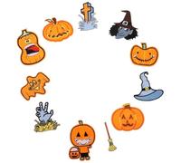 POPETPOP 11pcs Pumpkin Embroidered Patch Halloween DIY Patches Polyester Material Easy to Use Electrically Ironed Pumpkin-Shaped Lovely Design for Decorating Your Clothes and Daily Wearing