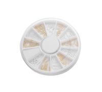 POPETPOP 12 Grids Nail Art Metal Studs for DIY Nail Decor on False and Natural Elegant Style Accessories Suitable for Salon and Home Use for Women