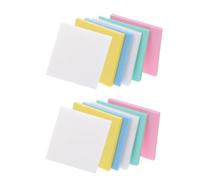 POPETPOP 12 Packs Colored Sticky Memo Cube 3x3 PVC Adhesive Notes | Frosted Finish, Color Sorting and Quick Access, for School and Office Reminders