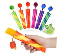 POPETPOP 12 Pcs Food Grade Silicone Popsicle Molds for Flexible and Reusable Ice Cream and Yogurt Tube Maker Easy to Use Dessert Mold for Home