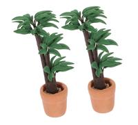 POPETPOP 12 Scale Miniature Dollhouse Potted Plants Set, Brazilian Money Tree Greenery, Mini DIY Dollhouse Plant Accessories for Fairy Garden and Doll House Decor