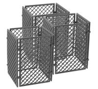 POPETPOP 12 Sheets Plastic Military Fence Building Blocks Set War Game Scene for Boys and Creative DIY Playthings Safe and Sturdy Plastic Material for Army Play and Imaginative Fun