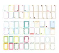 POPETPOP 124pcs White Paper Label Stickers Self Adhesive Blank Stickers for Containers and Boxes Lasting Use and Marking Function Suitable for Office and Home