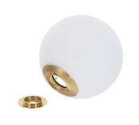 POPETPOP 12cm Frosted Glass Globe Lamp Shade with 25mm Metal Thread, Round Pendant Lampshade for Ceiling Lights and Bedroom Hanging Fixtures