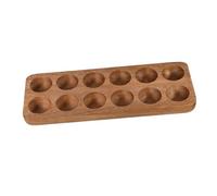 POPETPOP 12holes Acacia Wood Egg Tray Storage Tray for Eggs Kitchen for Counter Top Display