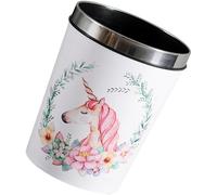 POPETPOP 12l Mythical Creature Waste Bin with Pressure Ring, Plastic Trash Can for ’s Room and Home Use, Cartoon Floral Fantasy Design Kitchen and Bathroom Garbage Container