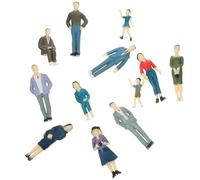 POPETPOP 12Pcs 1/25 Scale Painted Plastic Figures Model People for Train Station Layout Props Mixed Color Miniature People Figurines for Architecture and Hobby Building