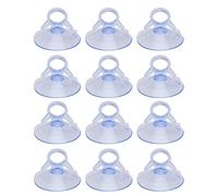 POPETPOP 12pcs 45mm Clear Plastic Suction Cups with for Glass Windows Windshield Tile Kitchen Bathroom Mirror Shower Wall Terrarium Car Window Office Hangers