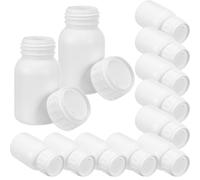 POPETPOP 12pcs 50ml Bottles Wide Mouth Reagent Bottle, Hdpe Thick Wall Leakproof Sample Storage Container, Sealed Screw Cap Lab Chemical Container for Field Sampling and Research