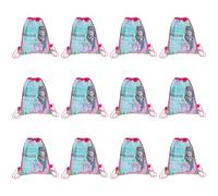 POPETPOP 12pcs Boys and Girls Mermaid Drawstring Storage Pouch Cartoon Backpack School Bag Cute Drawstring Bag for Children Travel Sports Random Color