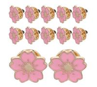 POPETPOP 12Pcs Cartoon Cherry Brooch Pin Alloy Enamel Cute Japanese Style Flower Pins for Clothes Easy to Wear Fashionable Brooches to Decorate Uniforms and Special Occasions
