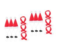 POPETPOP 12pcs Christmas Pet Hat and Scarf Set Red Xmas Dog Costume Accessories for Holiday Parties Lightweight and Decor for Photos and Special Occasions