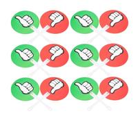POPETPOP 12pcs Classroom Voting Paddles for Student Teacher Interaction with Dual-sided Red Green Plastic Yes No Design for Enhanced Feedback and True False Simulation in School Voting