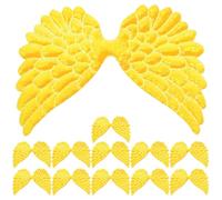 POPETPOP 12pcs DIY Yellow Cloth Wings Multi-use Lightweight Wing Ornaments for Costume, Backpack, Clothing Decor, Suitable for DIY and Leather Crafts