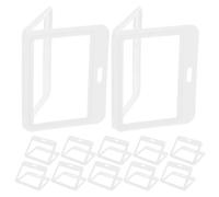 POPETPOP 12pcs Double-Sided Id Card Holder Plastic Badge Sleeve Id Card Holder Flipfold Design Dual Windows Stylish Horizontal Layout Information for Office Work and School