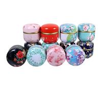 POPETPOP 12pcs Empty Tinplate Can Candy Tins with Sealed Lid Metal Material Easy to Open and Close Design Mixed Color for Party Packaging Small Random Color