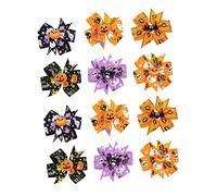 POPETPOP 12Pcs Halloween Hair Clips for Adorable Bows with Spooky Designs for Durable Accessories with Skulls Ghosts Pumpkins and More for Trick Treat