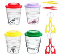 POPETPOP 12pcs Insect Observation Box Set with Magnifying Jar, Butterfly Viewer, Tweezers and Clips for Outdoor Exploration and Nature Study in ’ Insect Collecting Kit