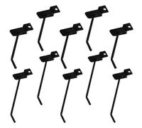 POPETPOP 12pcs Metal Pegboard Hooks Black Slatwall Hooks Space-Saving Practical Design Can Be Fixed on Square Tube Rack for Home and Supermarket Use