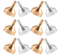POPETPOP 12pcs Mini Metal Funnels for Perfume Filling and Essential Oil Dispensing, Small Gold Silver Tiny Funnels for Bottles Refill, Portable Cosmetic Liquid Transfer Tool for Travel