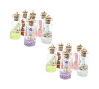 POPETPOP 12pcs Resin Glass Bottle Pendant Mini Bottle for DIY Jewelry Crafts Drift Key Chain Pendant for Necklace and Key Chains Random Color