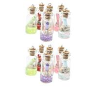 POPETPOP 12pcs Resin Glass Drift Bottle Pendant Simulation Mini Bottle Jewelry for DIY Earrings Necklace Key Chain Decorative Accessories Random Color