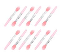 POPETPOP 12pcs Silicone Lip Makeup Brush Set, Easy to Carry Lipstick Applicator for Home and Professional Use, Soft Pink Cosmetic Lip Colour Tool for Those Who Love Makeup