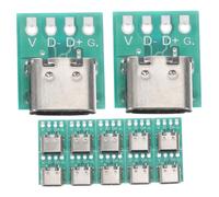 POPETPOP 12pcs USB C Female Connector Board DIY with Pcb Conversion for Fast Stable Data Transfer Compatible with USB Type-c Devices and Cable Transmission