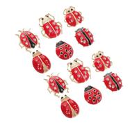 POPETPOP 12pcs Vintage Ladybug and Beetle Brooch Pins Lightweight Rhinestone Animal Pins for Shirts Scarves Bags Secure Mechanism Versatile Fashion Accessory for Women