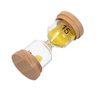 POPETPOP 15 Minute and Precise Time Management Tool Wood Sand Timer with Yellow Sand, Natural Wooden Design Easy to Use for Kitchen and Workspace for Home and Office
