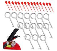 POPETPOP 15 Sets Metal Fire Extinguisher Lock Pins with Red Plastic Seals Pull Pins for Fire Safety Equipment Easy One Hand Operation Replacement Kit