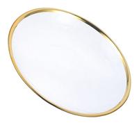 POPETPOP 15cm Gold Rim Glass Salad Plate, Multi-Function Cold Dish Tray for Steak and Dessert, Western Style Restaurant Food Plate for Home and Dining