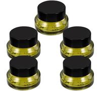 POPETPOP 15g Olive Green Cosmetic Cream Jars with Lids, 5pcs Refillable Small Travel Containers for Lip Balm, Body Butter, Sample Jars for Beauty and Personal Care Random Color