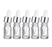 POPETPOP 15ml Glass Dropper Bottles with White Rubber Bulb and Silver Ring, 15pcs Refillable Essential Oil Containers for Aromatherapy, Beauty, and Personal Care Use
