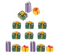 POPETPOP 15pcs Christmas Resin Ornaments DIY Craft Set with Miniature Boxes for Phone Decoration and Jewelry Pendants, Mixed Styles for Holiday Seasonal Home Décor