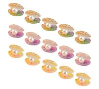 POPETPOP 15Pcs Glow in the Dark Miniature Shell Pearl Figurines, Gradient Color Resin Craft Shell Charms Set for Dollhouse Accessories and Desktop Decor in Mixed Colors