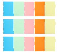 POPETPOP 15pcs Paper 6-Hole A5 Index Dividers for Binder Notebook, Divider Inserts, Colour Tabs, Research and Reports