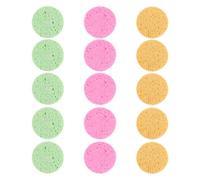 POPETPOP 15pcs Rounded Makeup Powder Applicators Cellulose Sponge Comfortable Face Cleaning Cosmetic Pads for Home and Salon Use