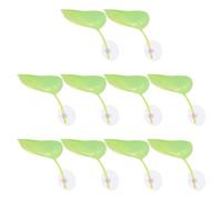 POPETPOP 15pcs Tree Frog Terrarium Accessories Leaf-shaped Turtle Basking Platform Suction Cup for Frog Tanks Amphibian Habitats Reptile Resting Spot for Geckos Turtles Fish Tank