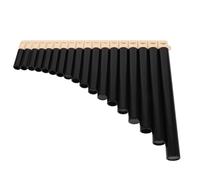 POPETPOP 16-pipe Pan Flute for Beginners Portable Plastic Wind Instrument for School Music Practice and Teaching, Traditional Chinese Folk Performance Panpipes in Beige