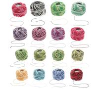 POPETPOP 16 Roll Embroidery Floss Rainbow Set Cotton Threads 16 Colours 8m Per Roll for Fine Detail Design and DIY Craft Supplies Home Making Kit Random Color