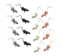 POPETPOP 16pcs Realistic Plastic Mouse Models Miniature Fake Mouse Toys for Garden Decoration Halloween Pranks Party Favors Black White Gray Pink