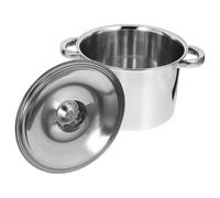 POPETPOP 18Cm Stainless Steel Cooking Pot with Double Handles and Flavor Lock Lid Multipurpose Stock Pot for Boiling Soup and Steaming Suitable for Home and Restaurant