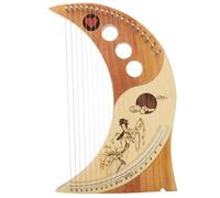 POPETPOP 19-String Lyre Harp Wooden Body Metal Strings Handheld Musical Instrument with Tuning Wrench Suitable for Beginners and Adults Traditional Style Harp for Music Color